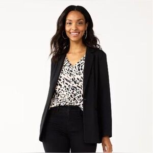 Women’s Nine West Relaxed Blazer Black Medium M NWT
